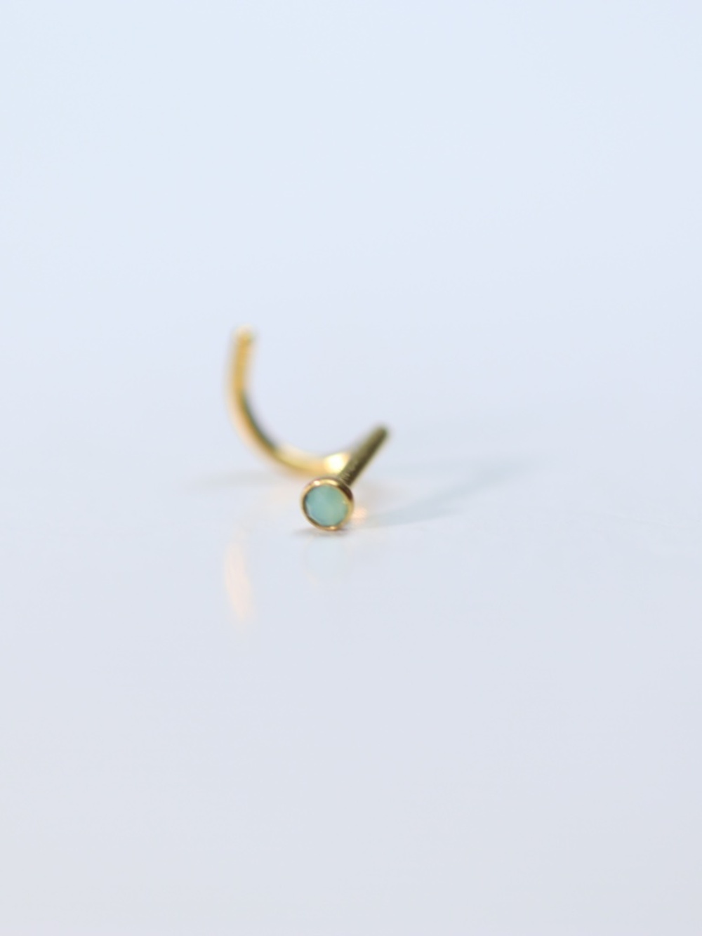 jade corkscrew piercing goldplated 20 gauge New